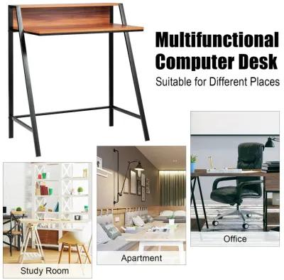 Costway 2 Tier Computer Desk PC Laptop Table Study Writing Home Office Workstation