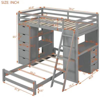 Merax Bunk Bed with LED Light