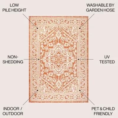 Sinjuri Medallion Textured Weave Indoor/Outdoor Area Rug