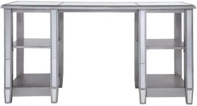 Bromley Mirrored Desk with Shelves