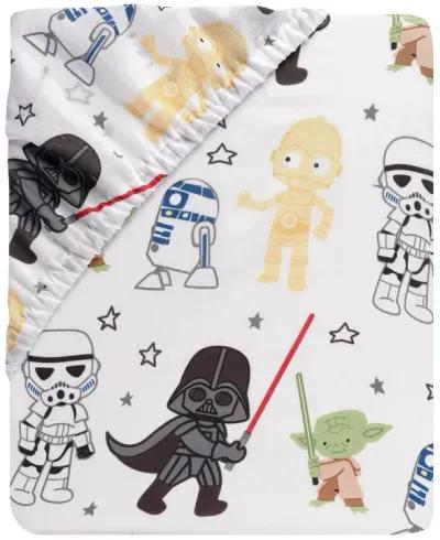 Lambs & Ivy Star Wars Classic Fitted Crib/Toddler Sheet - Yoda/Darth Vader