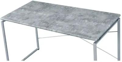 Jurgen Desk, Faux Concrete & Silver 92905