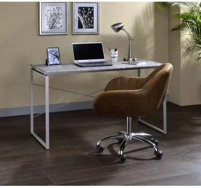 Jurgen Desk, Faux Concrete & Silver 92905