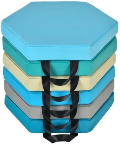 Hivvago 6 Pieces Multifunctional Hexagon Toddler Floor Cushions Classroom Seating with Handles