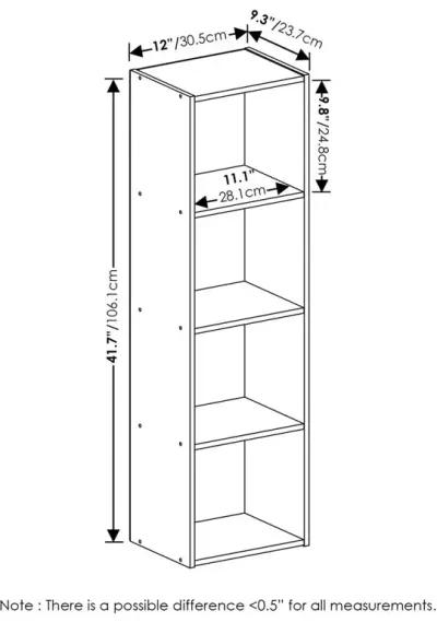 Furinno Pasir 4-Tier Open Shelf Bookcase, Light Blue/White