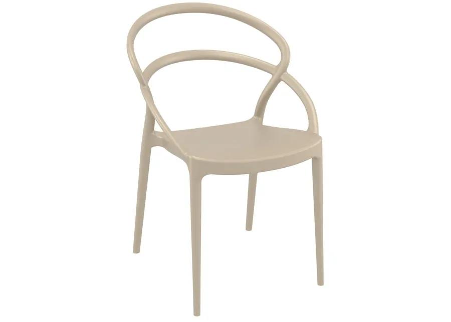 32.25" Black Outdoor Patio Round Dining Chair