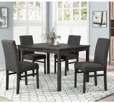 Vitaliya 46" Black Charcoal Rectangular Dinette Table