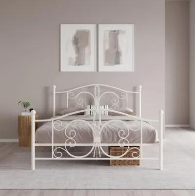 Atwater Living Bradford Metal Bed, White, Full