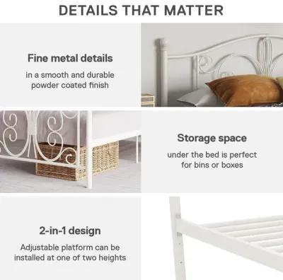 Atwater Living Bradford Metal Bed, White, Full