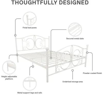 Atwater Living Bradford Metal Bed, White, Full