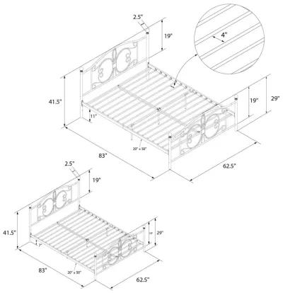 Atwater Living Bradford Metal Bed, White, Full