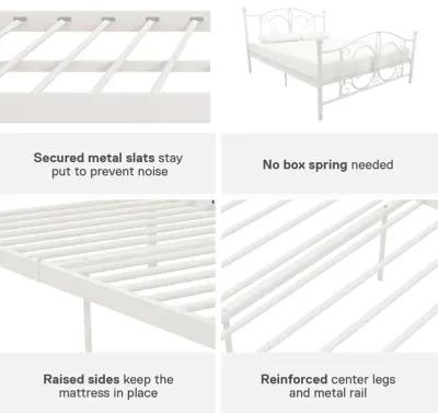 Atwater Living Bradford Metal Bed, White, Full