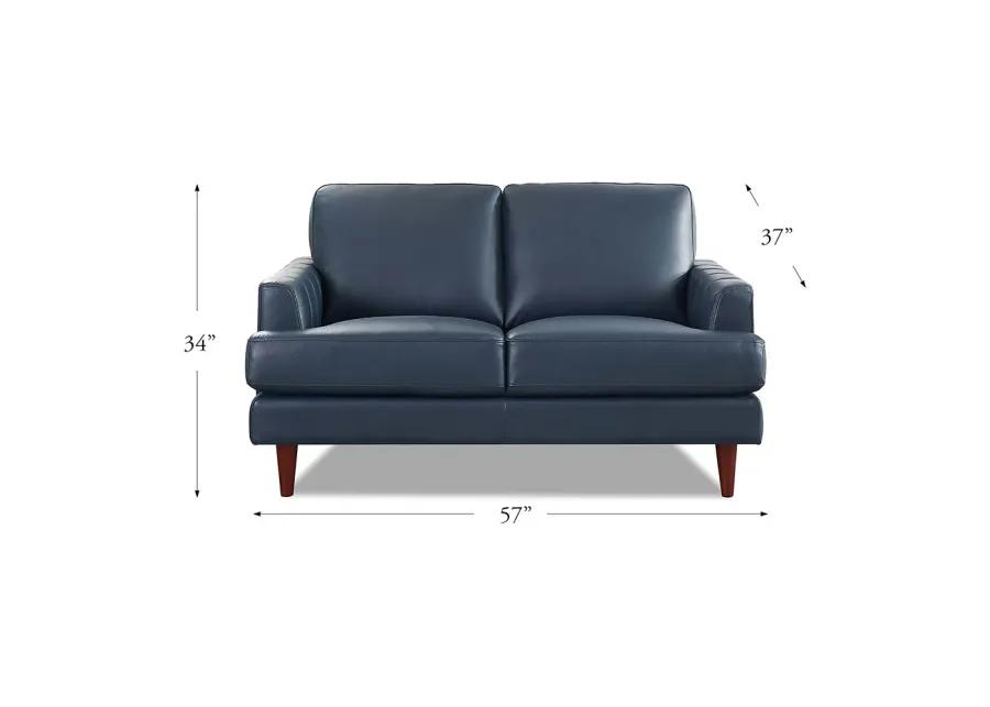 Cassia Top Grain Leather Loveseat