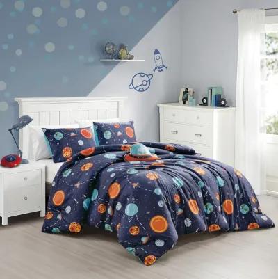 MarCielo Kids Girls Boys Comforter Set Universe Space.