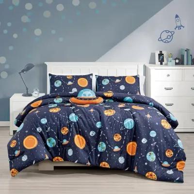 MarCielo Kids Girls Boys Comforter Set Universe Space.