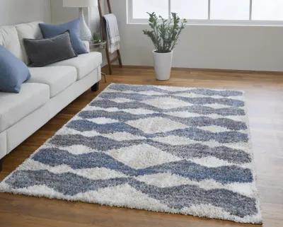 Mynka 39IFF Ivory/Gray/Blue 2' x 3' Rug