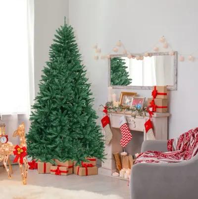 7.5 Feet Artificial Christmas Tree with Folding Metal Stand