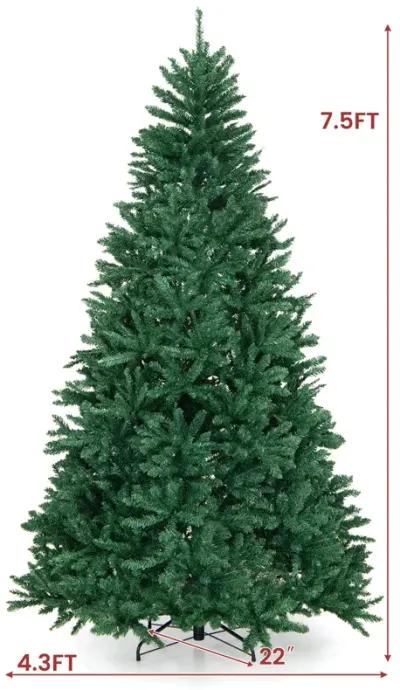 7.5 Feet Artificial Christmas Tree with Folding Metal Stand