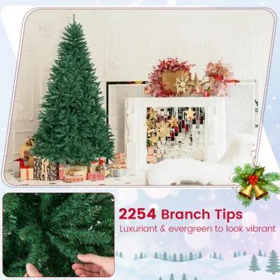 7.5 Feet Artificial Christmas Tree with Folding Metal Stand