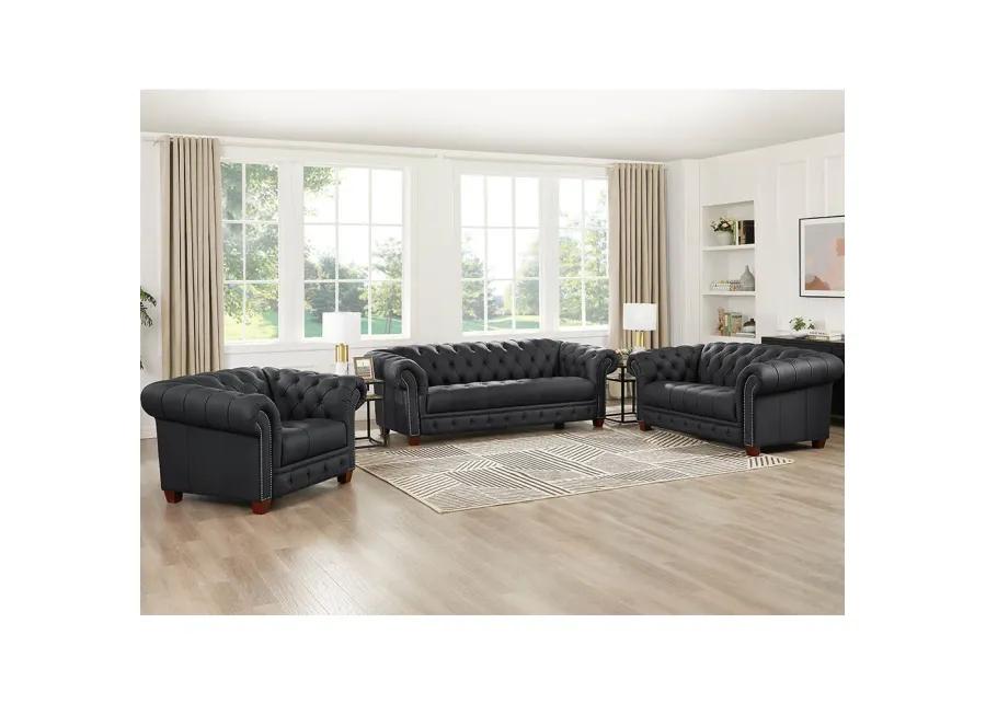 York Top Grain Leather Loveseat