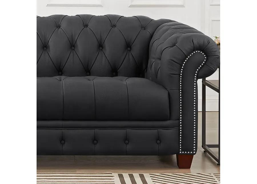 York Top Grain Leather Loveseat