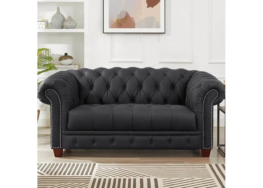 York Top Grain Leather Loveseat