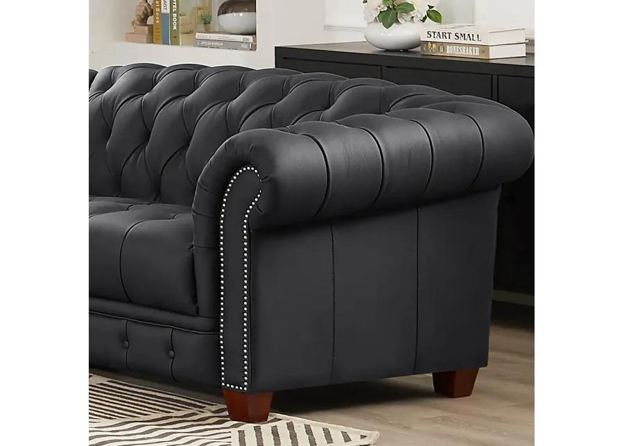 York Top Grain Leather Loveseat