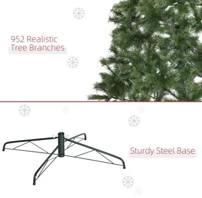 8' Artificial Christmas Tree with Realistic Branch Tips, Auto Open for Party