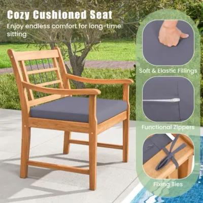 Hivvago 3 Piece Wood Patio Furniture Set with Seat Cushions and Acacia Wood Frame