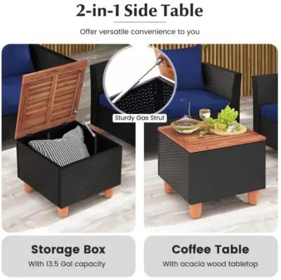 Hivvago 4 Pieces Outdoor Conversation Set with Storage Coffee Table