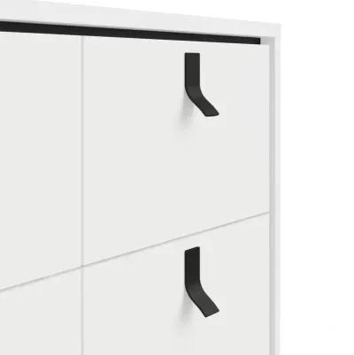 Tvilum Ry 6 Drawer Chest, White Matte/Black