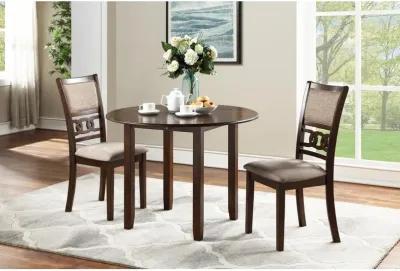 New Classic Furniture Gia 3-Piece 42 Wood Round Dining Set with 2 Chairs in Cherry