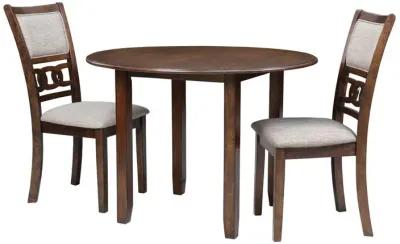 New Classic Furniture Gia 3-Piece 42 Wood Round Dining Set with 2 Chairs in Cherry