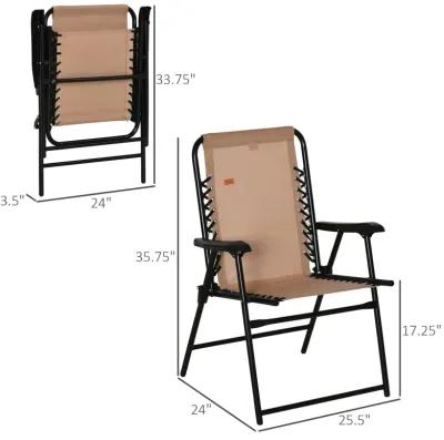 Beige Portable Seat: Folding Outdoor Armchair for Camping