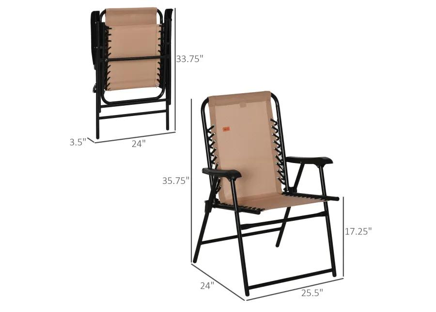 Beige Portable Seat: Folding Outdoor Armchair for Camping