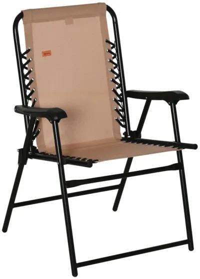 Beige Portable Seat: Folding Outdoor Armchair for Camping