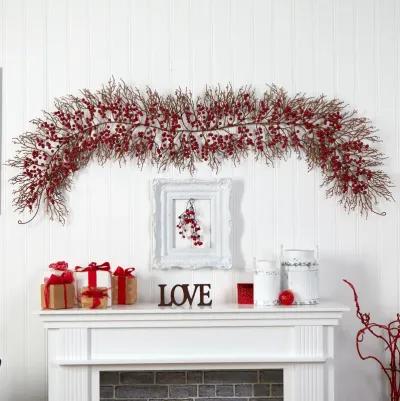 HomPlanti 6' Red Berry Artificial Christmas Garland