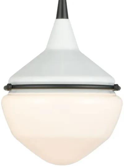 Mid-Century Schoolhouse Small White 12'' Wide 1-Light Mini Pendant