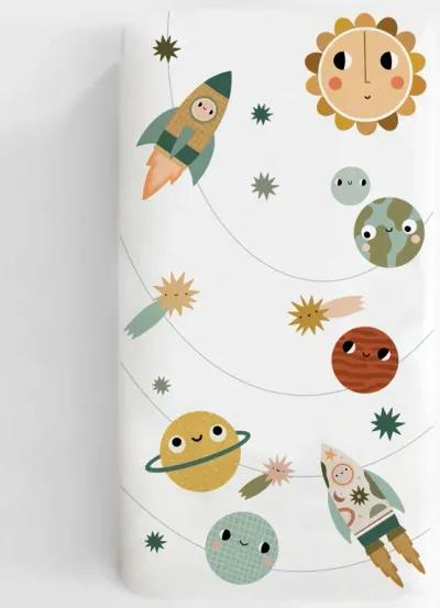 Space Explorer 100% Cotton Fitted Crib Sheet