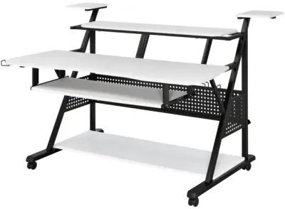 Willow Music Desk, White & Black Finish Of