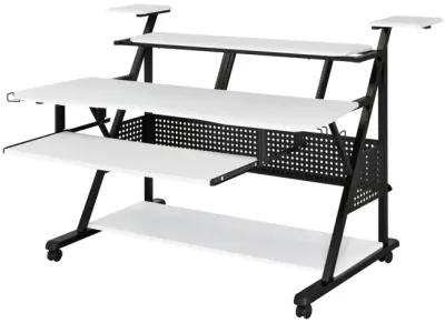 Willow Music Desk, White & Black Finish Of