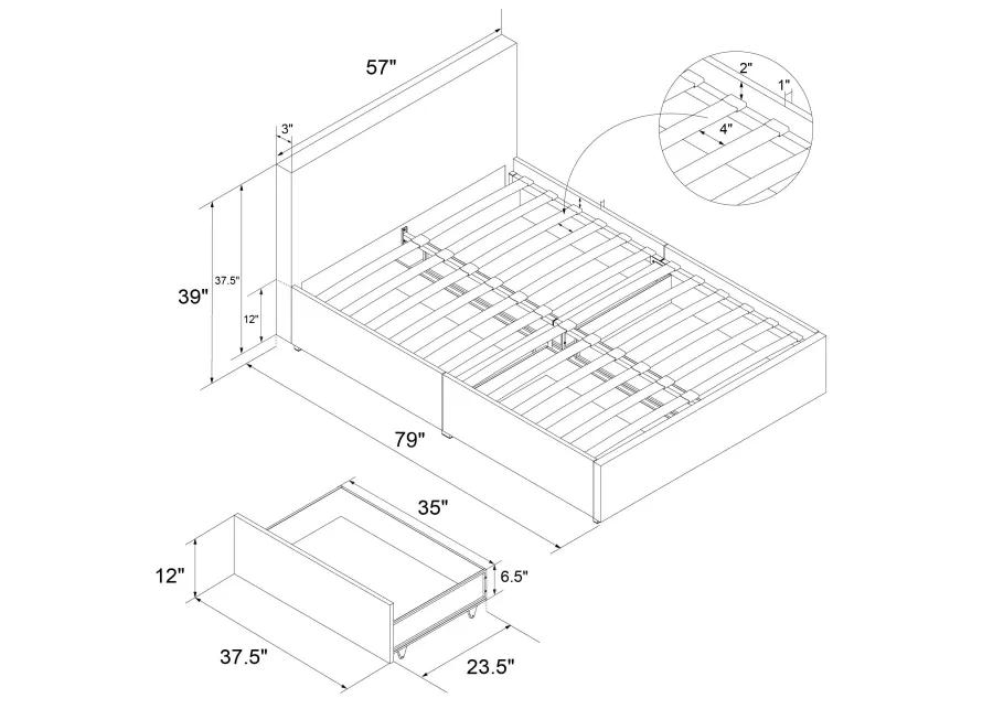 Kelly Upholstered Bed with Storage Drawers