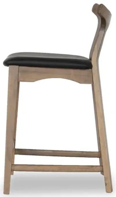 Dora 29" Black Leather Bar Stool Set of 2