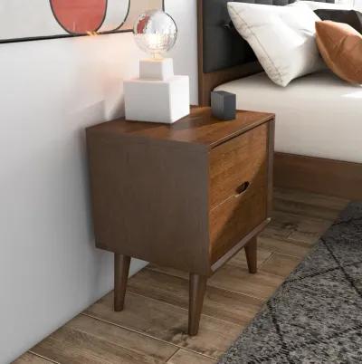 Grace Brown Night Stand with 2 Drawers