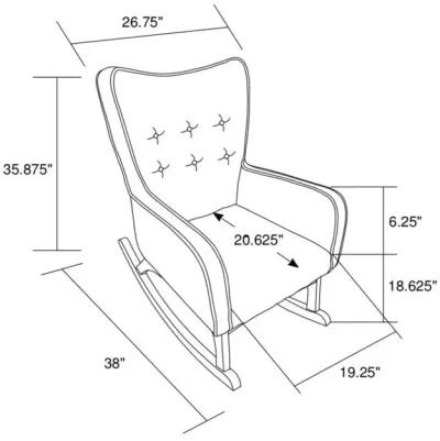 Charlotte Gray Velvet Rocking Chair