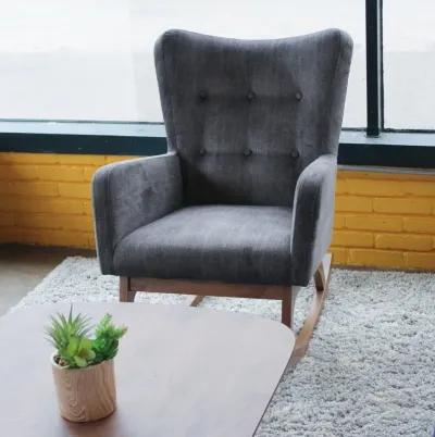 Charlotte Gray Velvet Rocking Chair