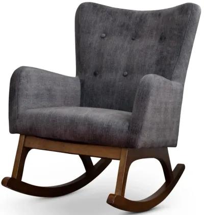 Charlotte Gray Velvet Rocking Chair