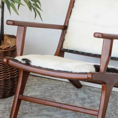 Makasar Black and White Hide Lounge Chair