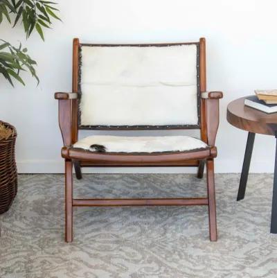 Makasar Black and White Hide Lounge Chair