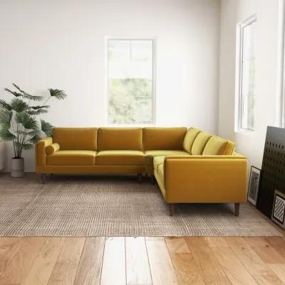 Fordham Gold Velvet Symmetrical Corner Sofa